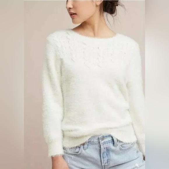 Anthropologie Sweaters - Anthropologie Aubade Rosie Neira fuzzy sweater pullover M